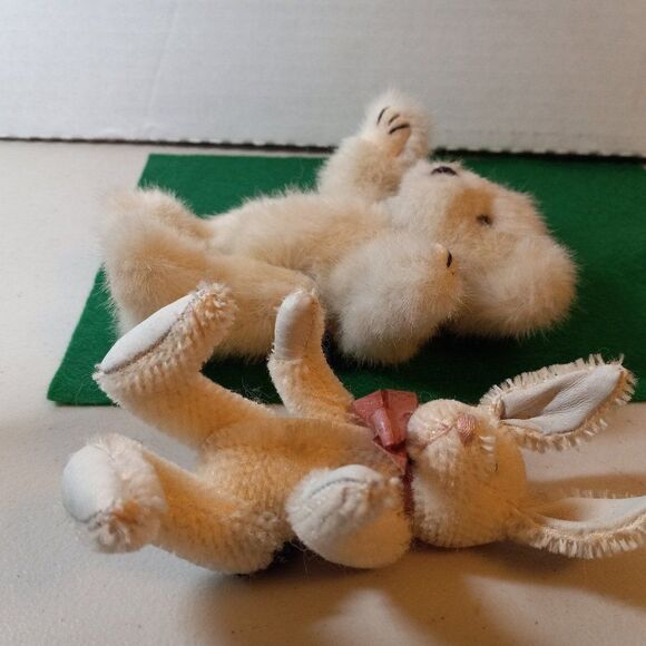 Vintage Boyds Bear Jointed and Boyds Mohair Collection Rabbit - Picture 1 of 5